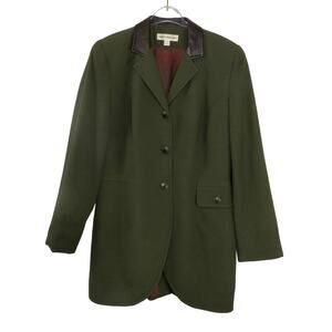 Gruppo Americano 1980s Vintage Dark Olive Green Blazer Jacket Medium Classic
